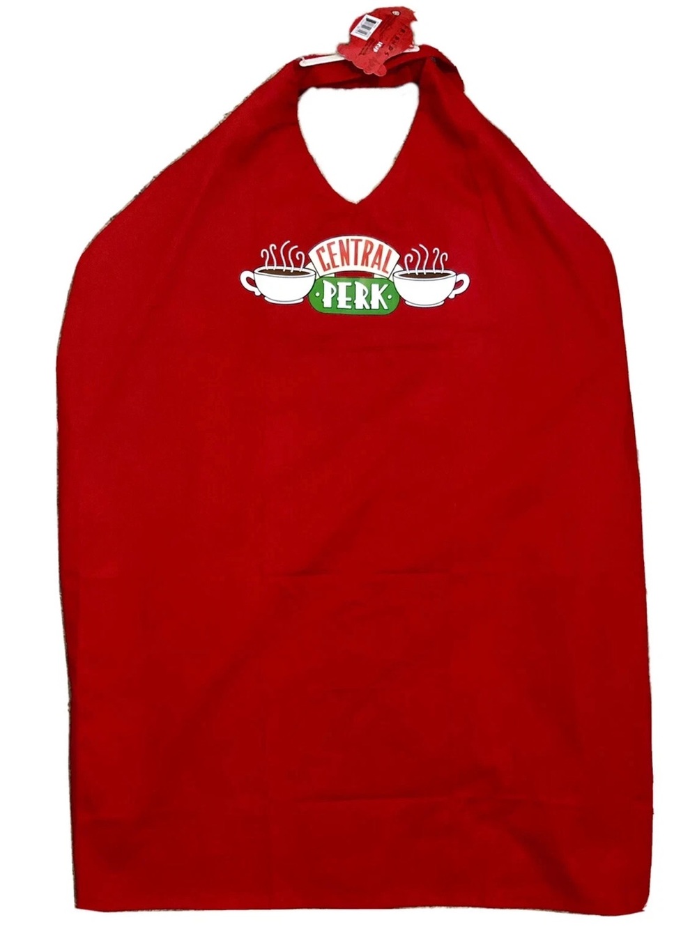 Central Perk Cafe Red V-Neck Apron Friends TV Show One Size Fits Most NEW NWT